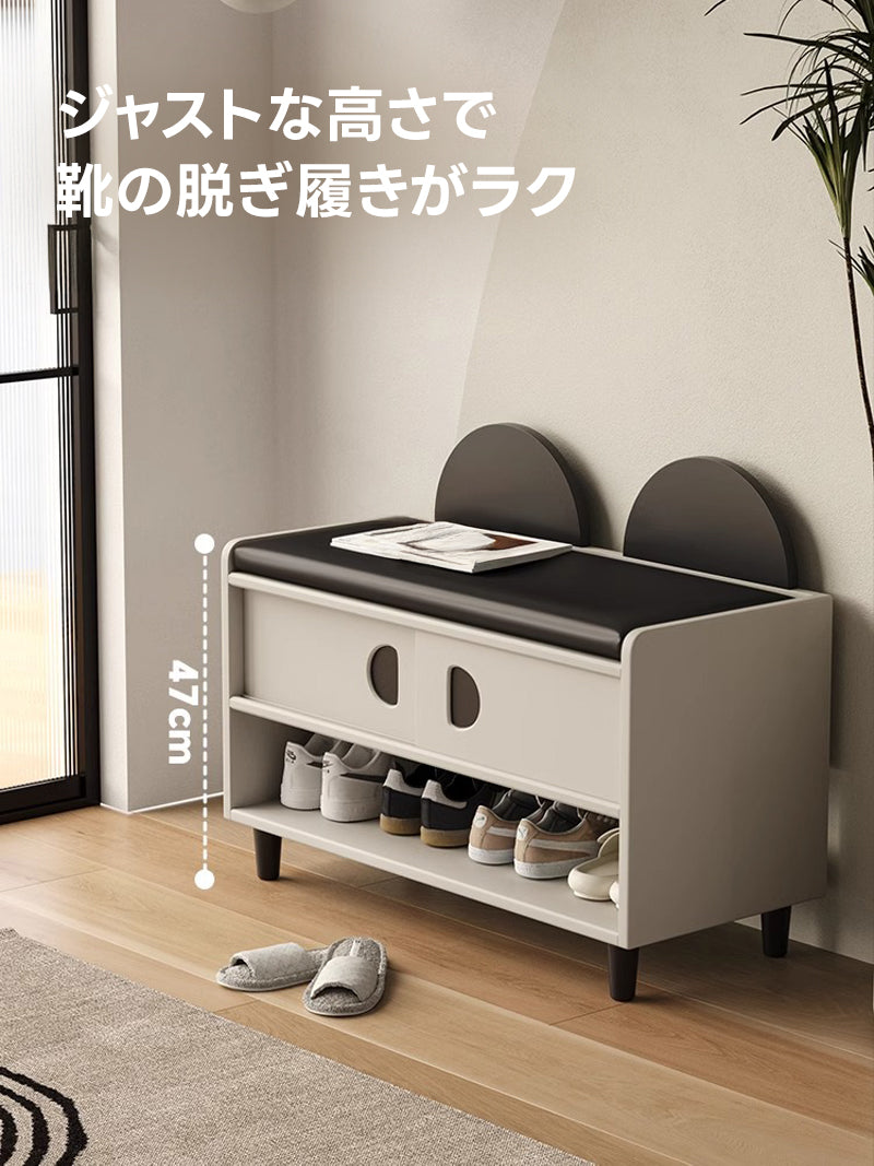 【OUTLET品】モノトーン玄関シューズラック
